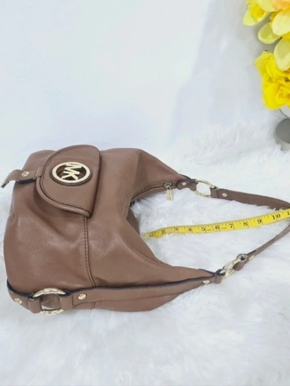 Michael Kors Fulton Hobo Brown Leather Women's Shoulder Bag